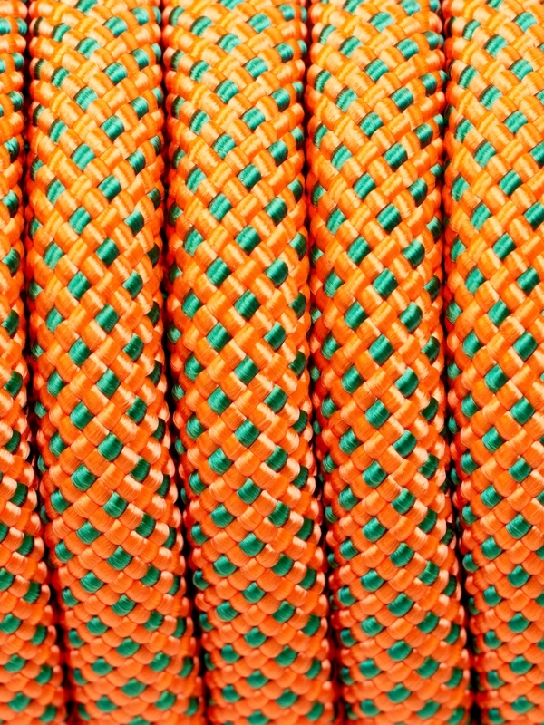 Веревка страховочно-спасательная "Climb" 48 прядная, зелено-оранжевая, d= 10 мм, 20 м