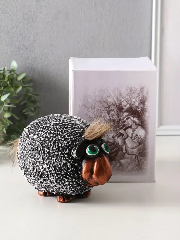 Копилка "Овечка" 12,5х17,5х12,5 см, белая