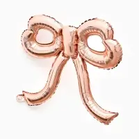 Воздушный шар фольгированный 22" "Бант" цвет розовое-золото