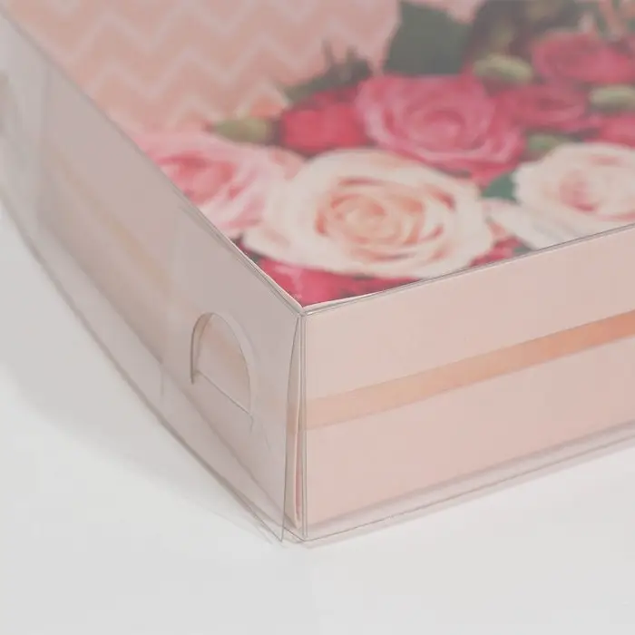 Кондитерская упаковка, коробка для макарун с пластиковой крышкой, &laquo;Хорошего дня!&raquo;, 18 х 12 х 3.5 см