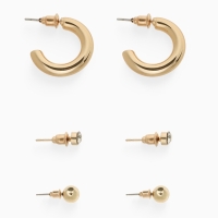 Набор серьги 3 пары &laquo;Классика&raquo; кольца, цвет золото