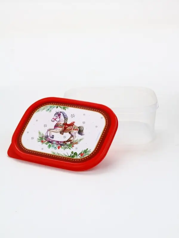 Ланч - бокс прямоугольный &laquo;Новогодняя лошадка&raquo;, 500 мл