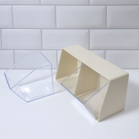 Органайзер для хранения, подвесной, 2 секции, 22,5 &times; 13,5 &times; 12 см, цвет молочный/прозрачный