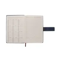 Ежедневник недатированный формат А5, с хлястиком, 128л, линия, пвх, Синий