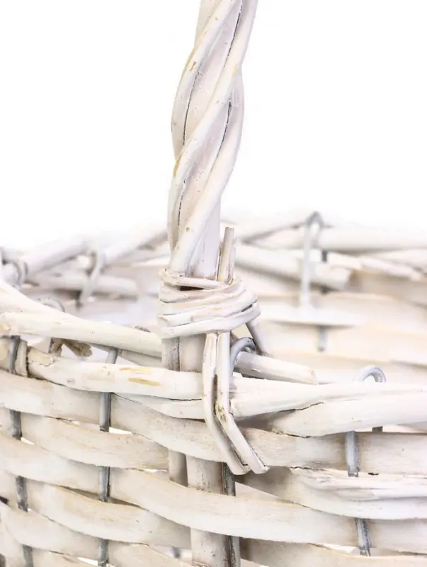 Корзина плетеная ИВА 22х16х12 см, ПЛЕТ ручка h=13 см белый