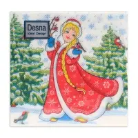 Салфетки новогодние бумажные Desna Design &laquo;Снегурочка&raquo;, 1 слой, 24x24 см, 40 шт