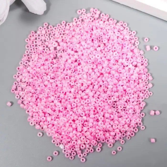 Бисер круглый размер 12/0 "Розовая пастила"МИКС 20 гр