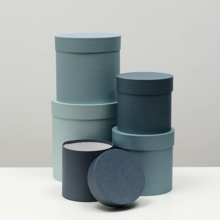 Набор круглых коробок 5 в 1 "Барракуда" 23 х 23 х 25 - 15 х 15 х 15 см