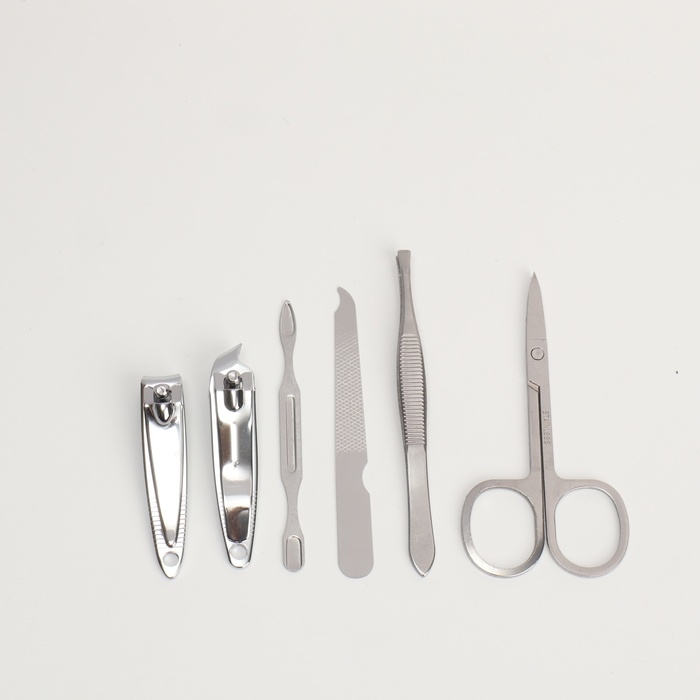 Набор маникюрный &laquo;Тренд&raquo;, 6 предметов, в футляре, цвет чёрный