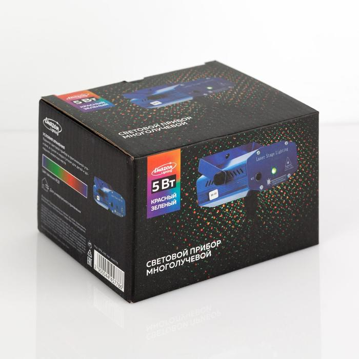 Световой прибор &laquo;Точки&raquo; 5 см, лазер, свечение красное/зелёное, 3 В
