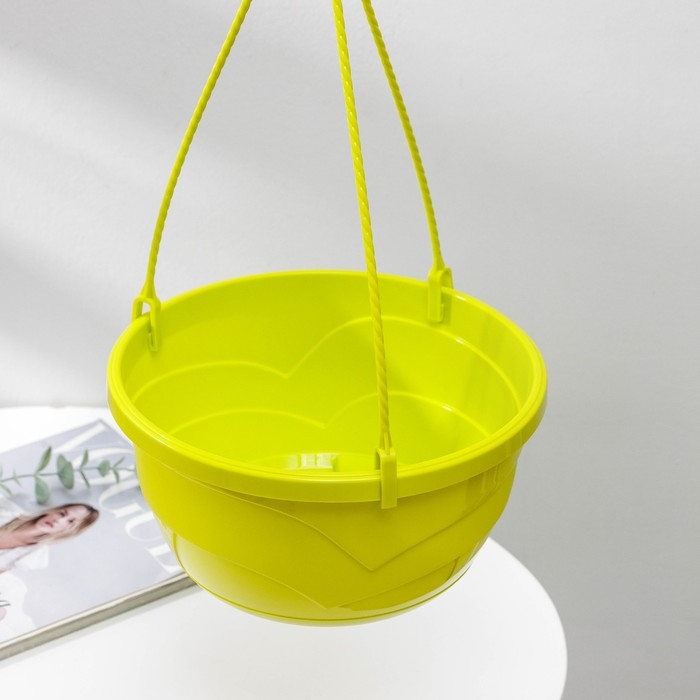 Кашпо для цветов подвесное с прикорневым поливом &laquo;Мальва&raquo;, 4,7 л, цвет фисташковый