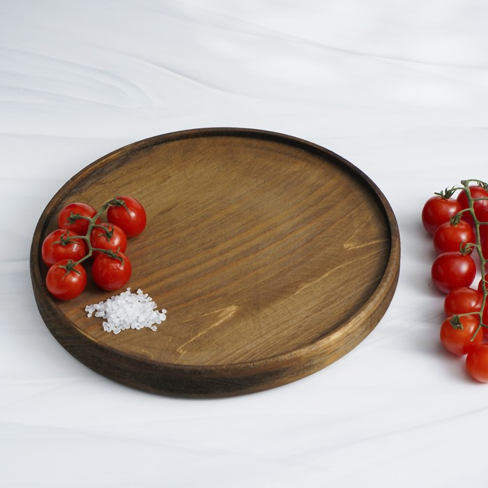 Поднос из натурального кедра Mаgistrо, 25&times;2,8 см, цвет шоколадный