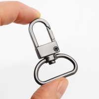 Карабин металлический, 42 &times; 30 мм, / 25 &times; 2,5 мм, 5 шт, цвет чёрный никель