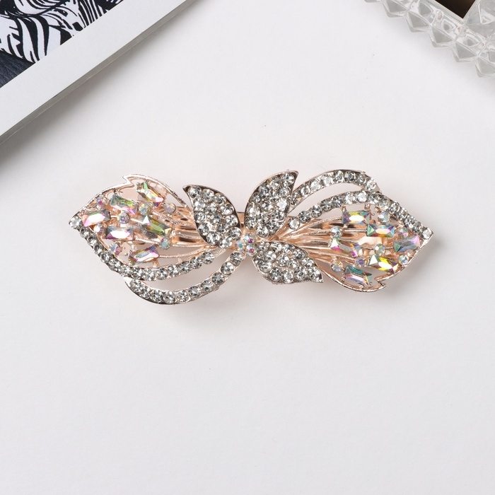 Заколка-автомат для волос "Диодора" лепестки галант, 9 см, золото