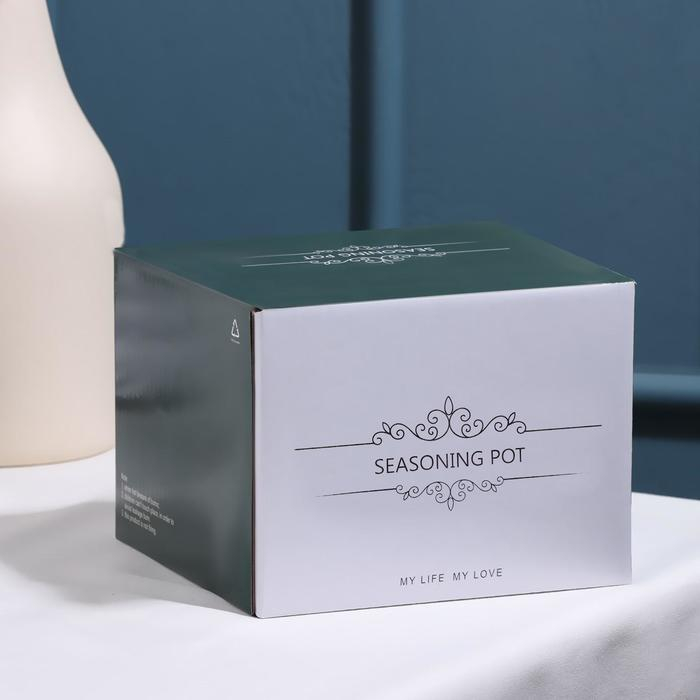 Соусник керамический &laquo;Марбл&raquo;, 150 мл, d=8 см, с подставкой и крышкой