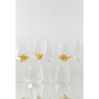 Набор бокалов для шампанского стеклянный Magistro &laquo;Дарио&raquo;, 180 мл, 7&times;27,5 см, 6 шт, цвет золотой