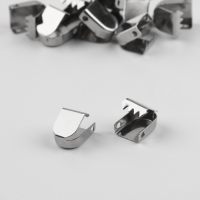 Наконечник-зажим для плоского шнура, 0,6 &times; 10 мм, 10 шт, цвет серебряный