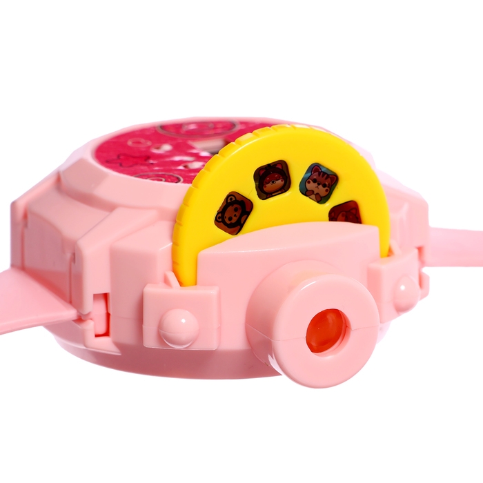 Часы-проектор &laquo;Милашки&raquo;, световые эффекты, 24 картинки, цвет розовый