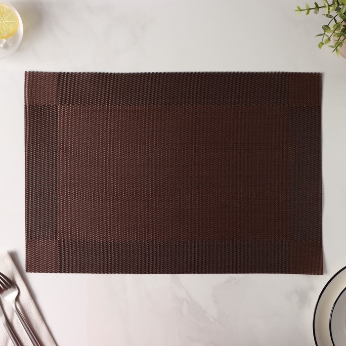 Салфетка сервировочная на стол Доляна &laquo;Шахматы&raquo;, 45&times;30 см цвет коричневый