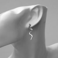 Новый год! Символ года 2025! Серьги металл &laquo;Змея&raquo; миниатюрная, цвет серебро