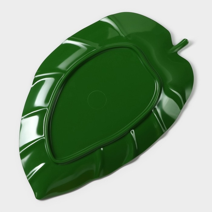 Блюдо для подачи &laquo;Лист&raquo;, 37,5&times;23,5&times;2 см, цвет зелёный