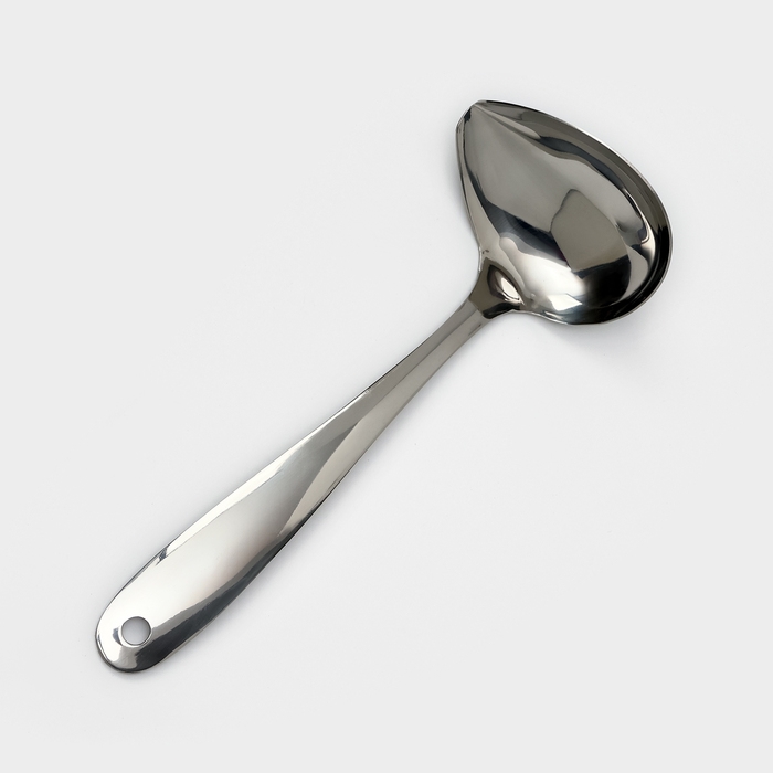Ложка для соуса из нержавеющей стали Доляна Everyday, 50 мл, 26,5&times;10 см, толщина 3 мм, цвет серебряный