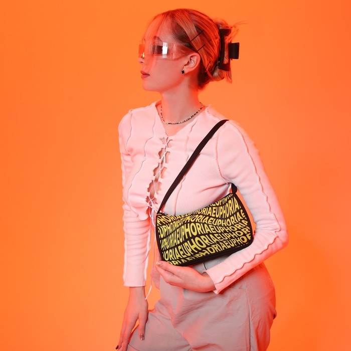 Сумка женская багет из текстиля, &laquo;Эйфория&raquo;, 23х13х5 см.