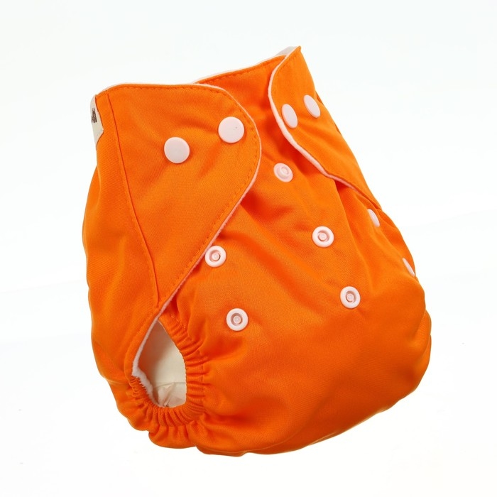 Набор многоразовых подгузников &laquo;Крабик&raquo;, 3-8 кг, цвет белый, оранжевый, 2 шт., Крошка Я