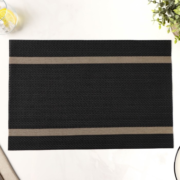 Салфетка сервировочная на стол Доляна &laquo;Рона&raquo;, 45&times;30 см, цвет чёрный