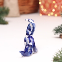 Новый год. Сувенир символ года "Змея", №14, гжель, 7 см