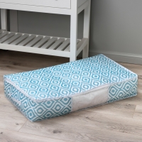 Кофр для хранения вещей Доляна &laquo;Лагуна&raquo; с ПВХ-окном, 80&times;45&times;15 см, цвет бирюзовый