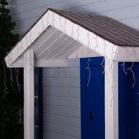 Гирлянда &laquo;Бахрома&raquo; 4 &times; 0.6 м, IP44, прозрачная нить, 180 LED, свечение синее, мерцание белым, 220 В