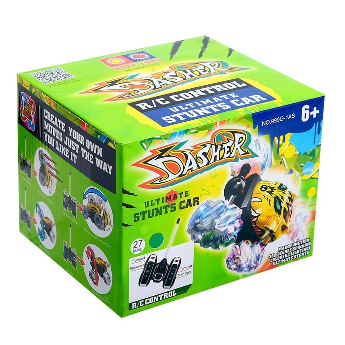 Перевёртыш радиоуправляемый &laquo;Скорость&raquo;, работает от батареек, 27 MHz, световые эффекты, МИКС