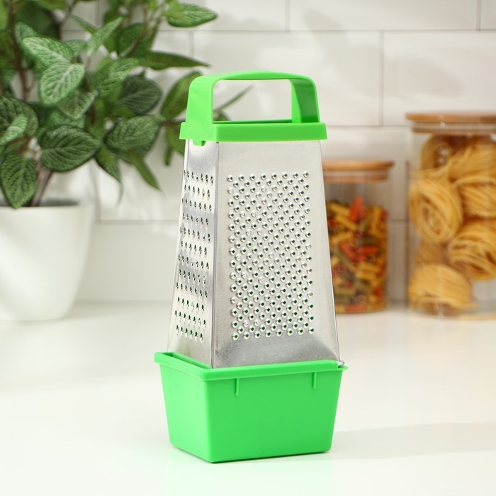 Тёрка Доляна &laquo;Универсал&raquo;, 4 грани, контейнер 450 мл, 27&times;12&times;0,9 см, цвет МИКС