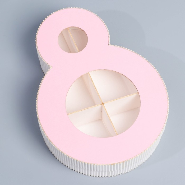 Коробка подарочная, кондитерская упаковка &laquo;8 марта&raquo; розовая, 22 х 16 х 5 см