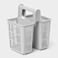 Сушилка для столовых приборов, 2 отделения, 10,1&times;13,8&times;16 см, цвет серый