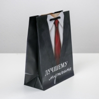 Пакет подарочный ламинированный, упаковка, &laquo;Лучшему мужчине&raquo;, MS 18 х 23 х 8 см