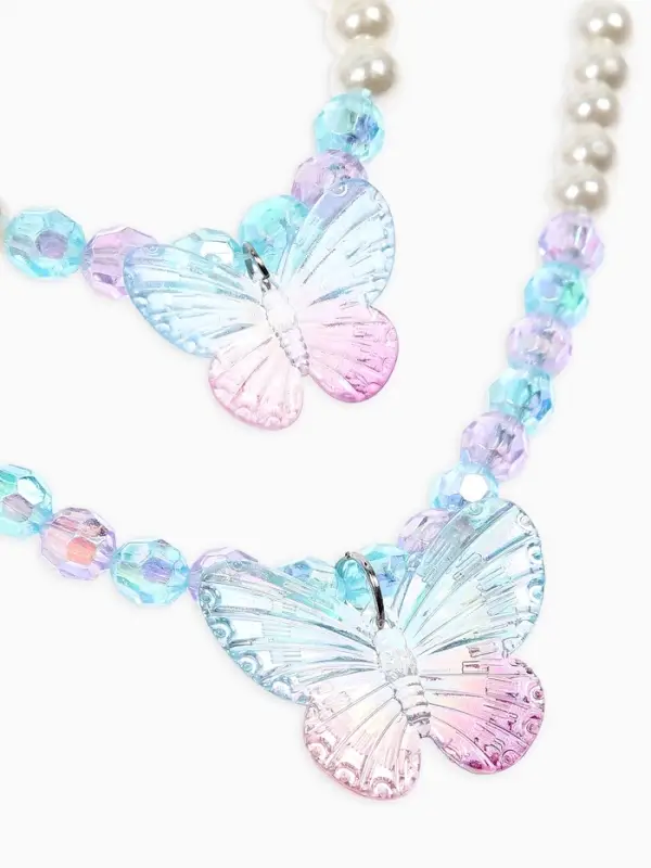 Набор детский &laquo;Выбражулька&raquo; 4 предмета: бусы, браслет d=6 см, клипсы, кольцо, бабочка