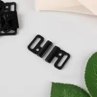 Застёжка для бюстгальтера, пластиковая, 14 мм, 10 шт., чёрная