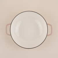 Сковорода-Вок чугунная с эмалированным покрытием SL Home, d=31 см, h=8,5 см, индукция, цвет бежевый