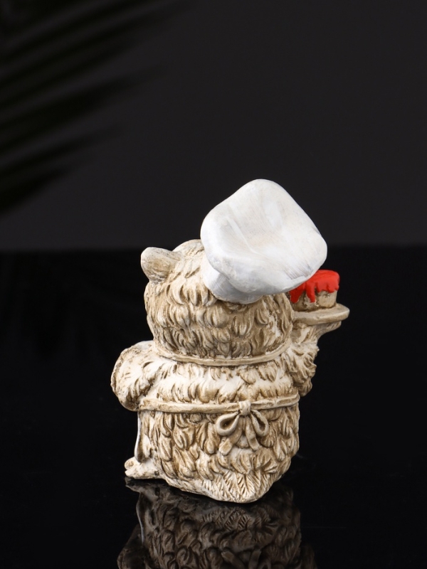 Набор фигур "4 совы на подносе" размер 20х10х10 см, бежевый