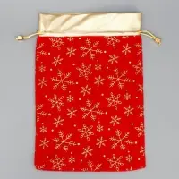 Мешочек подарочный &laquo;С Новым счастьем&raquo;, снежинки, тиснение, 20 х 30 см