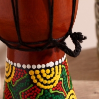 Сувенирный музыкальный инструмент "Барабан Джембе Цветочный узор" 11x11x20 см МИКС