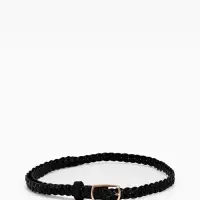 Ремень жен 03-01-01-01, Июнь2501, 1,8*0,3*110 см, без винта, пряж золото, 1 прокол, черный   1090311