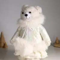 Кукла интерьерная "Медведица в белом пуховике" раздвижная 37-65 см 23х16х37 см