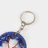 Брелок ловец снов "Древо" 19 см, цв. синий