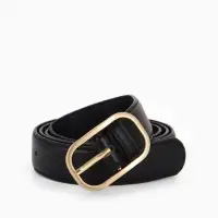 Ремень жен 05-01-01-01, Июнь2512, 3*0,3*110 см, без винта, пряж золото, 1 прокол, черный