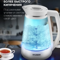 Чайник HYK-G3037 1,9л 3000Вт белый (стекло)