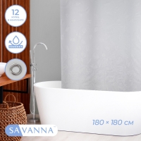 Штора для ванной &laquo;Осень&raquo;, с люверсами, с утяжелителями, PEVA, 180&times;180 см, белая