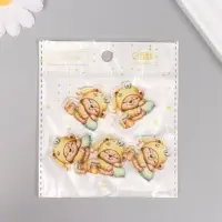 Декор для творчества акрил "Медвежонок в пижамке с баночкой мёда сладко спит" 3х3х0,2 см